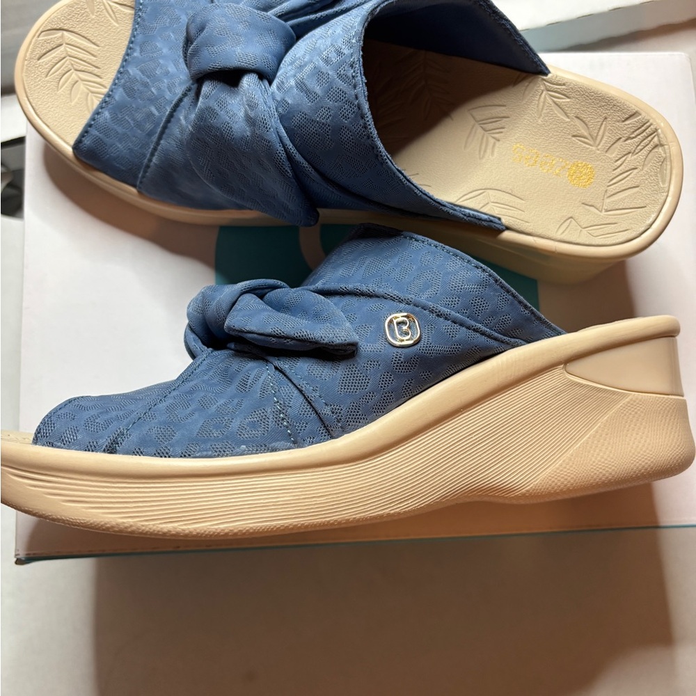 Comfort Slide Sandals with Knotted Upper in Blue - Picture 7 of 11